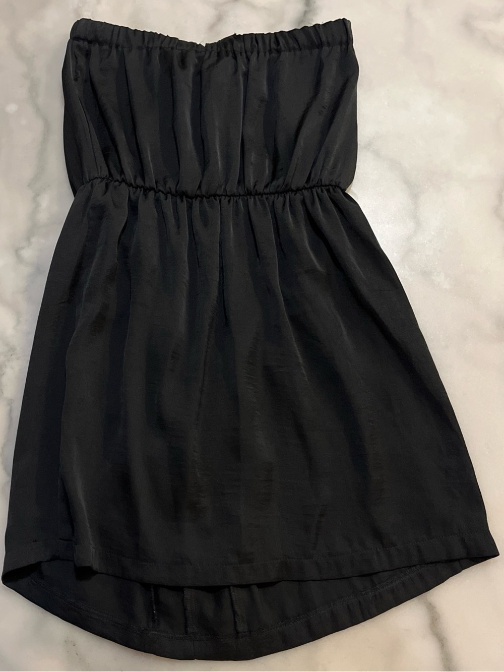 Black Ruffle Strapless Dress - Picture 3 of 3